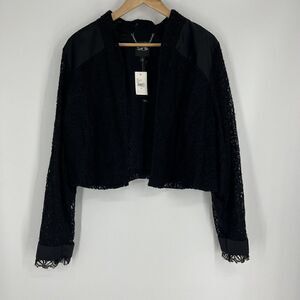 Isabel Toledo Lane Bryant Jacket Size 22 Womens Black Lace Bolero Blazer Sheer